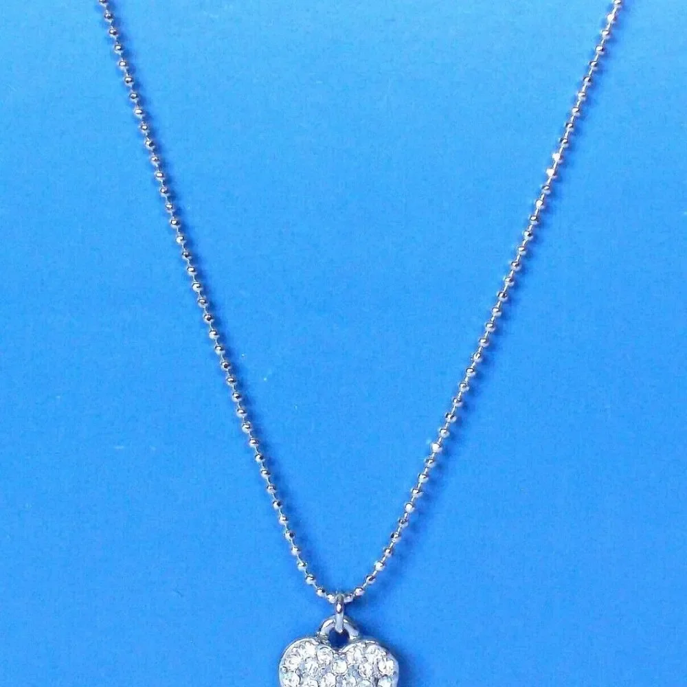 Lia Sophia "LITTLE BIT HEART" Necklace, 16-19", Cut Crystals, NWOT - Picture 3 of 4
